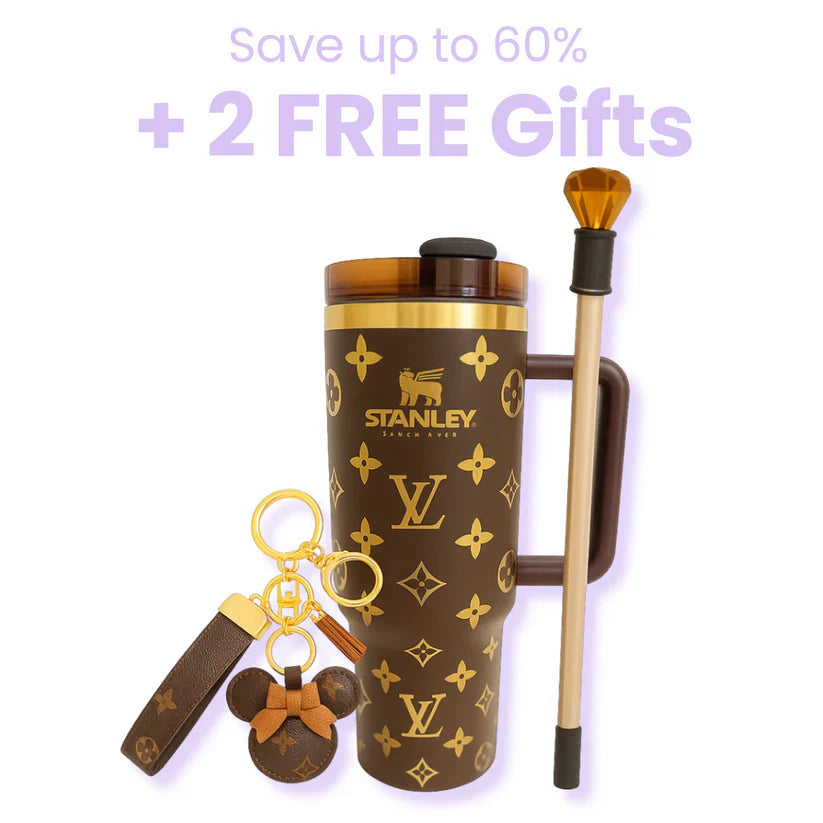 Ultimate Bundle Offer - 40oz Luxury Quencher Tumbler + Luxury Keychain + Gem Straw Topper